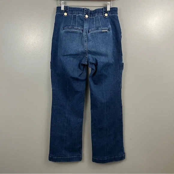 White House Black Market High Rise Wide Leg Cargo Jeans Size 2 - Picture 7 of 14